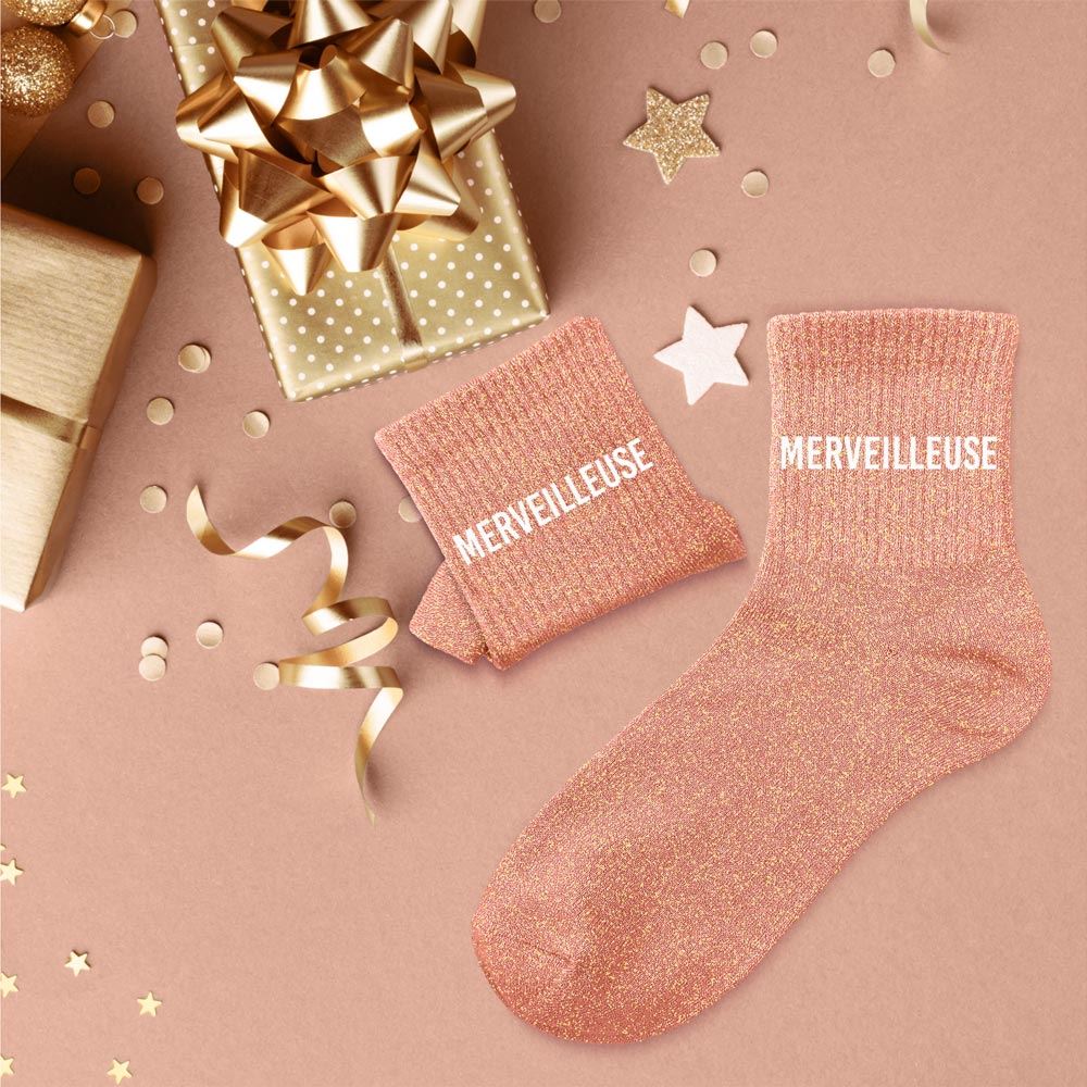 Chaussettes à paillettes humoristiques: Merveilleuse