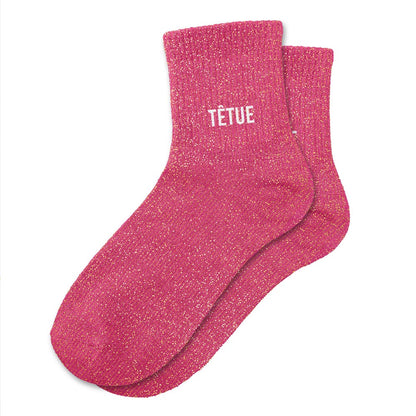 Chaussettes à paillettes humoristiques: Têtue