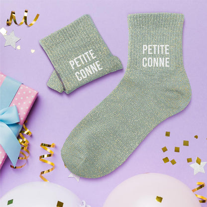 Chaussettes à paillettes humoristiques: Petite conne