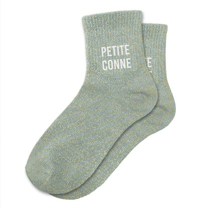 Chaussettes à paillettes humoristiques: Petite conne