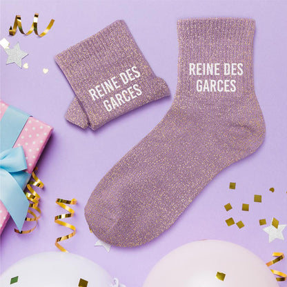 Chaussettes à paillettes humoristiques: Reine des garces