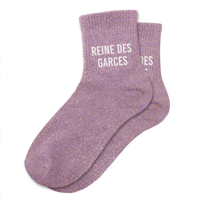 Chaussettes à paillettes humoristiques: Reine des garces