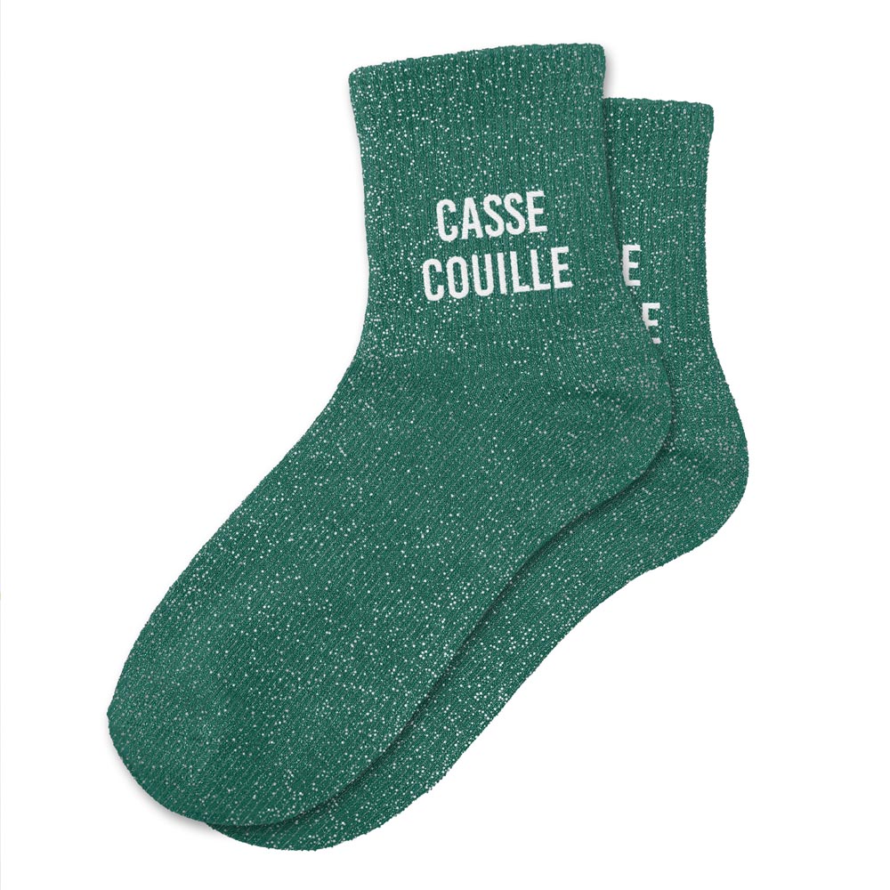 Chaussettes à paillettes humoristiques: Casse couille