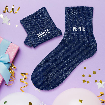 Chaussettes à paillettes humoristiques: Pépite