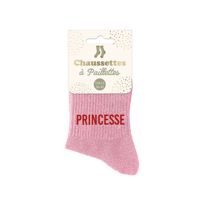 Chaussettes à paillettes humoristiques: Princesse