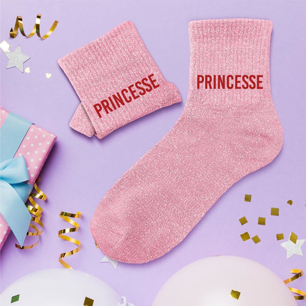 Chaussettes à paillettes humoristiques: Princesse