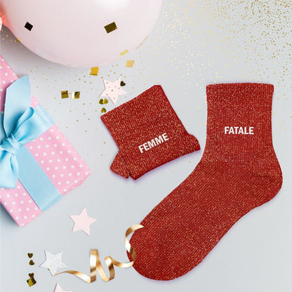 Chaussettes à paillettes humoristiques: Femme / Fatale