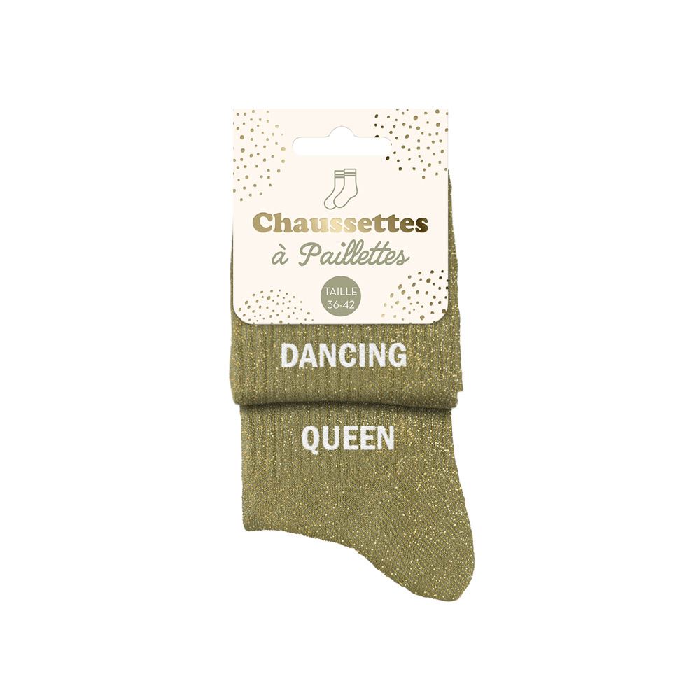 Chaussettes à paillettes humoristiques: Dancing / Queen