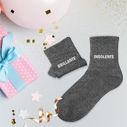 Chaussettes à paillettes humoristiques: Brillante / Insolente