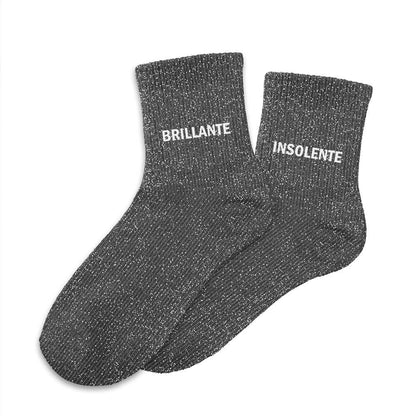 Chaussettes à paillettes humoristiques: Brillante / Insolente