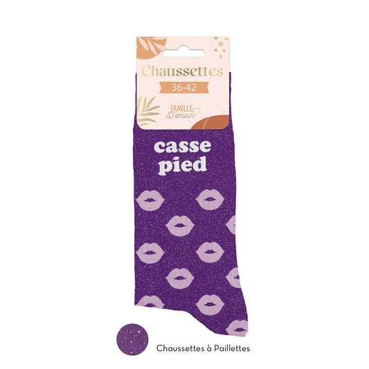 Chaussettes à paillettes humoristiques: Casse pied