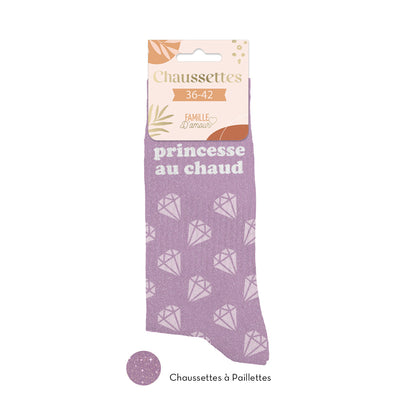 Chaussettes à paillettes humoristiques: Princesse au chaud