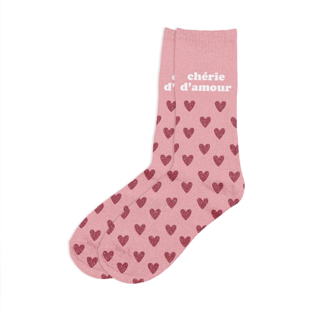 Chaussettes à paillettes humoristiques: Chérie d'amour