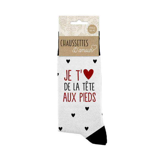 Chaussettes humoristiques: Je t'aime de la tête aux pieds