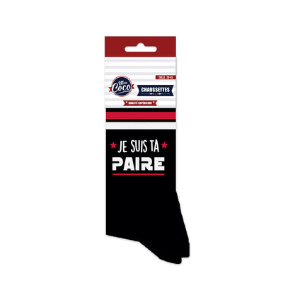 Chaussettes humoristiques: Je suis ta paire