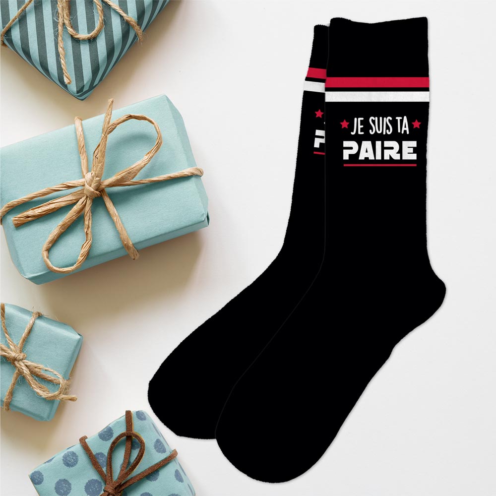 Chaussettes humoristiques: Je suis ta paire