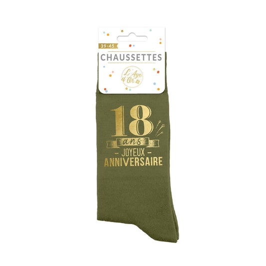 Chaussettes humoristiques: 18 ans Joyeux anniversaire