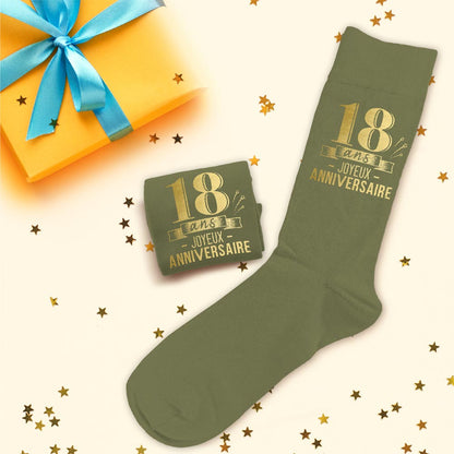 Chaussettes humoristiques: 18 ans Joyeux anniversaire