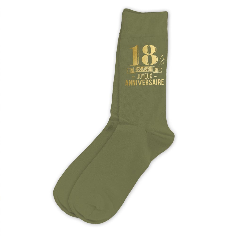 Chaussettes humoristiques: 18 ans Joyeux anniversaire