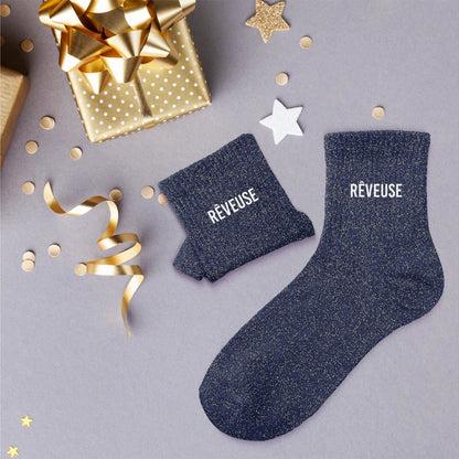 Chaussettes à paillettes humoristiques: Rêveuse