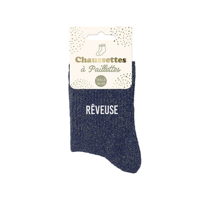 Chaussettes à paillettes humoristiques: Rêveuse