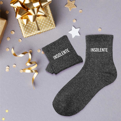 Chaussettes à paillettes humoristiques: Insolente