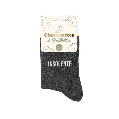 Chaussettes à paillettes humoristiques: Insolente