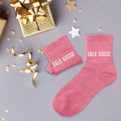 Chaussettes à paillettes humoristiques: Sale gosse