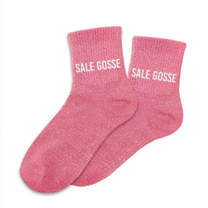 Chaussettes à paillettes humoristiques: Sale gosse