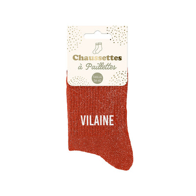 Chaussettes à paillettes humoristiques: Vilaine