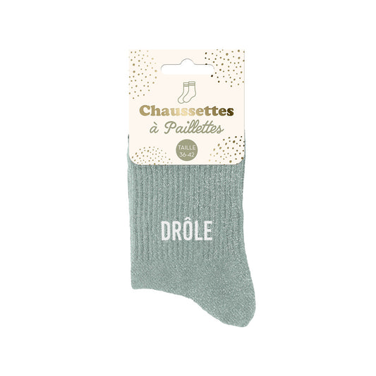 Chaussettes à paillettes humoristiques: Drôle