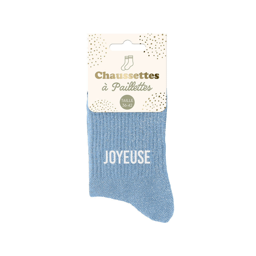 Chaussettes à paillettes humoristiques: Joyeuse