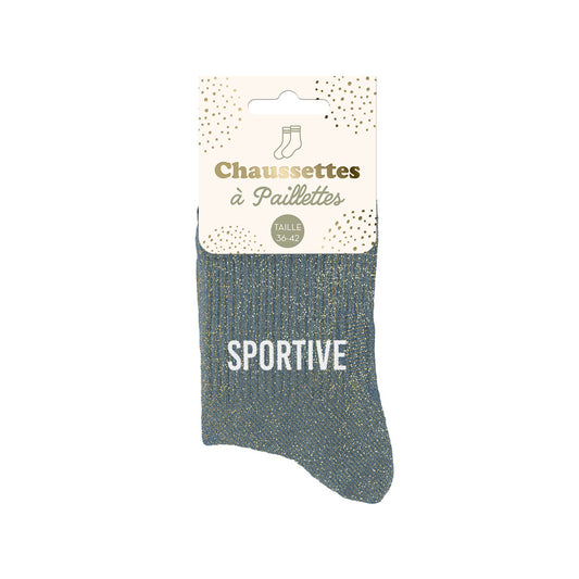 Chaussettes à paillettes humoristiques: Sportive