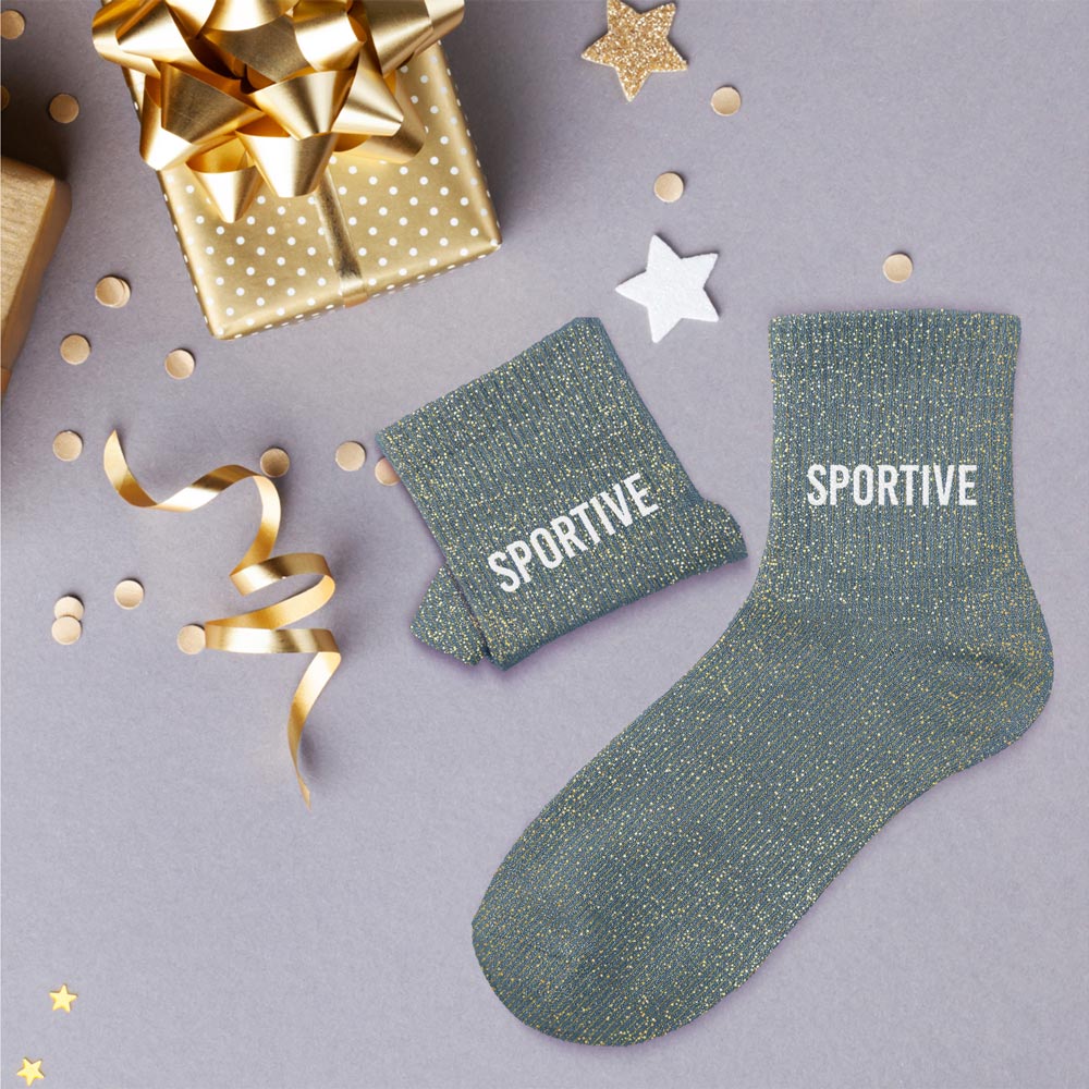 Chaussettes à paillettes humoristiques: Sportive