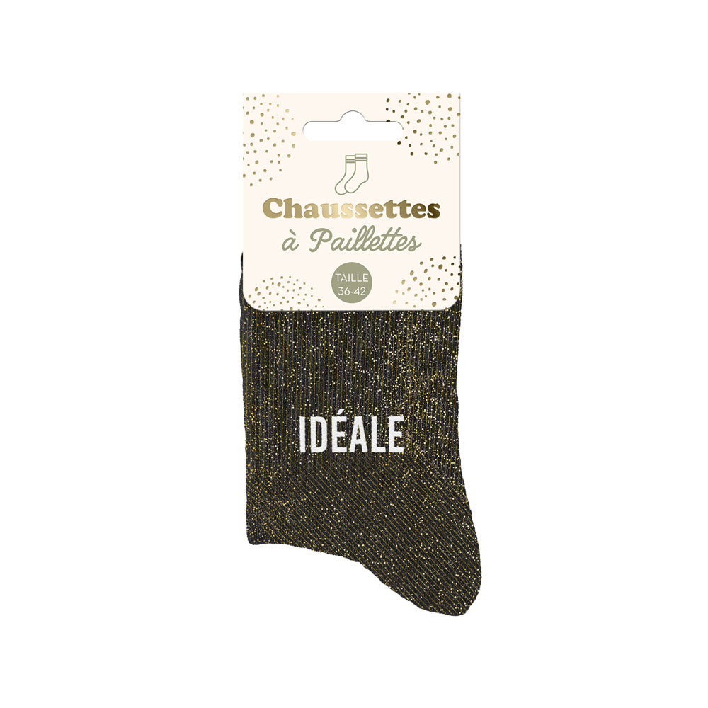 Chaussettes à paillettes humoristiques: Idéale