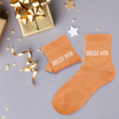 Chaussettes à paillettes humoristiques: Dolce Vita