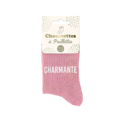 Chaussettes à paillettes humoristiques: Charmante