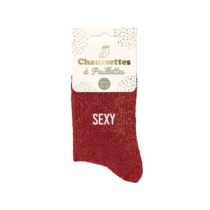 Chaussettes à paillettes humoristiques: Sexy