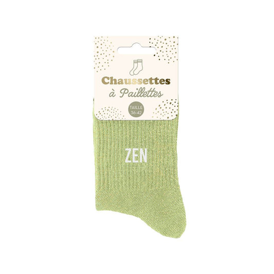 Chaussettes à paillettes humoristiques: Zen