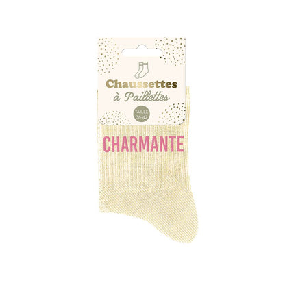 Chaussettes à paillettes humoristiques: Charmante