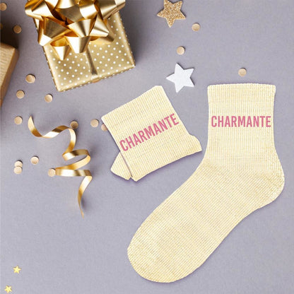 Chaussettes à paillettes humoristiques: Charmante