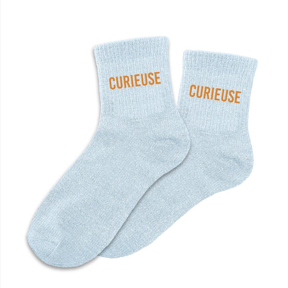 Chaussettes à paillettes humoristiques: Curieuse