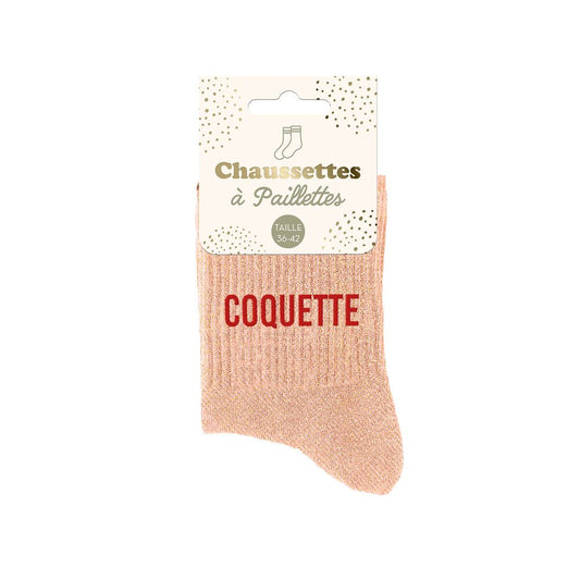 Chaussettes à paillettes humoristiques: Coquette