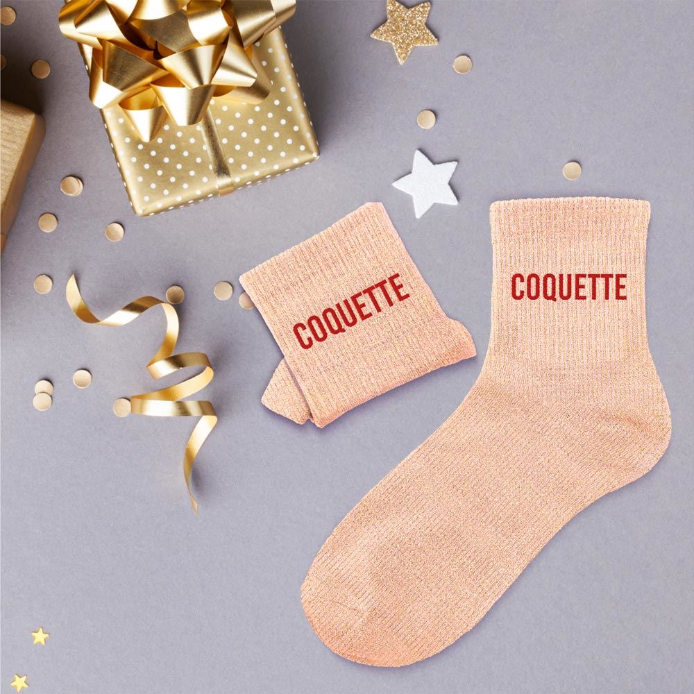 Chaussettes à paillettes humoristiques: Coquette