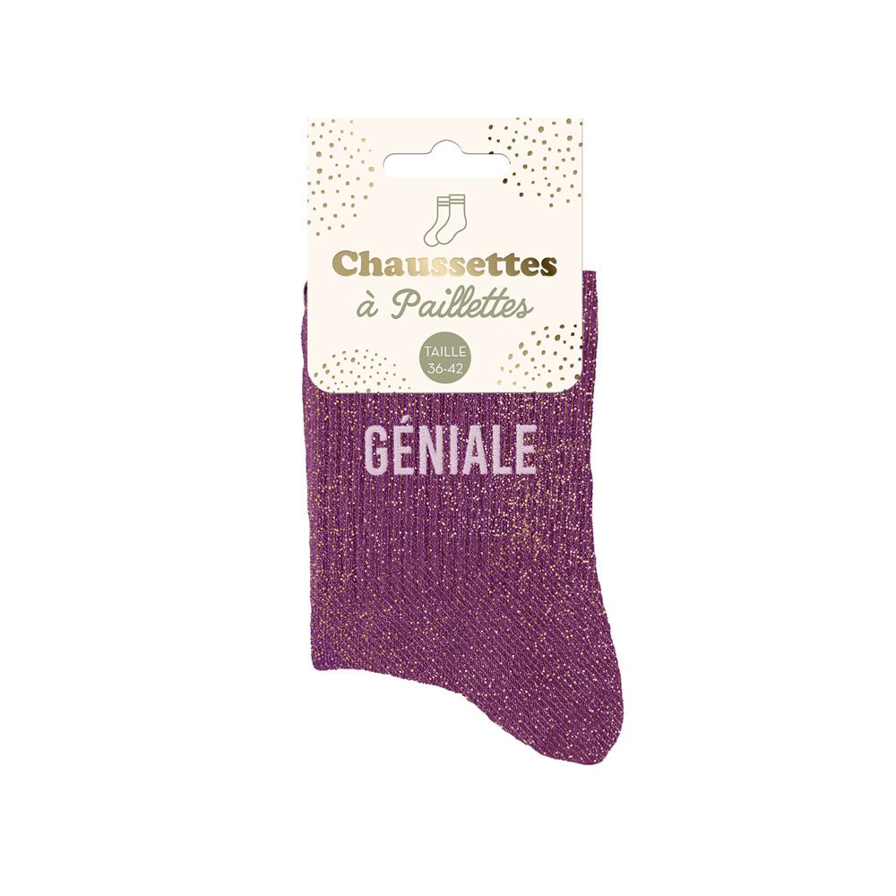 Chaussettes à paillettes humoristiques: Géniale