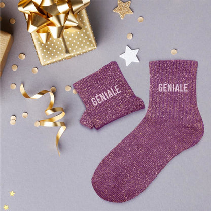 Chaussettes à paillettes humoristiques: Géniale