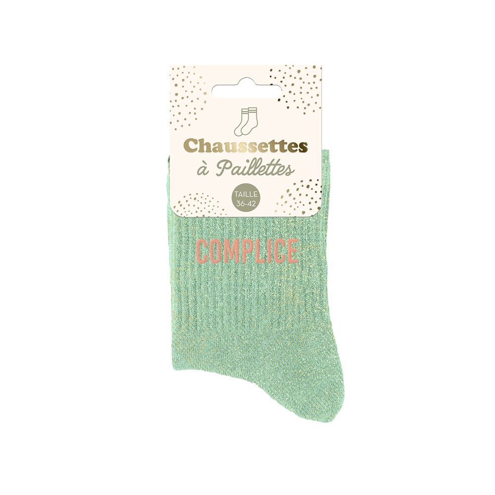 Chaussettes à paillettes humoristiques: Complice