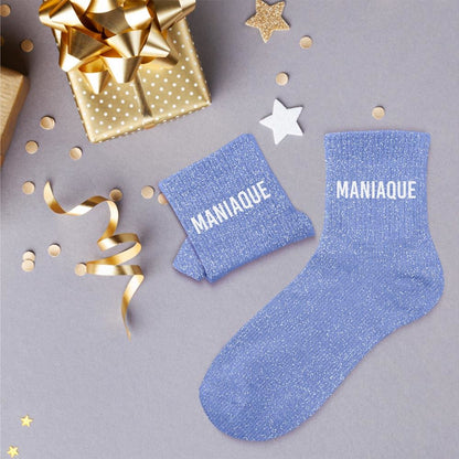 Chaussettes à paillettes humoristiques: Maniaque