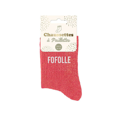 Chaussettes à paillettes humoristiques: Fofolle