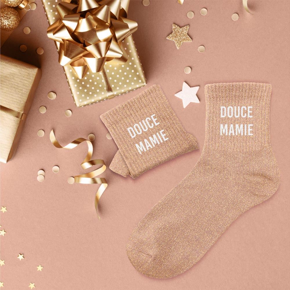 Chaussettes à paillettes humoristiques: Douce mamie